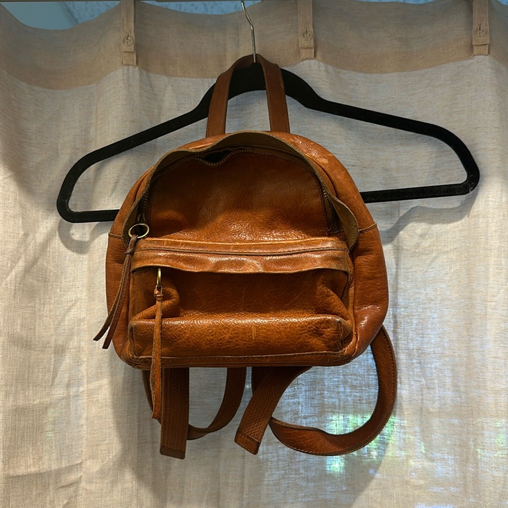 Brown madewell leather backpack